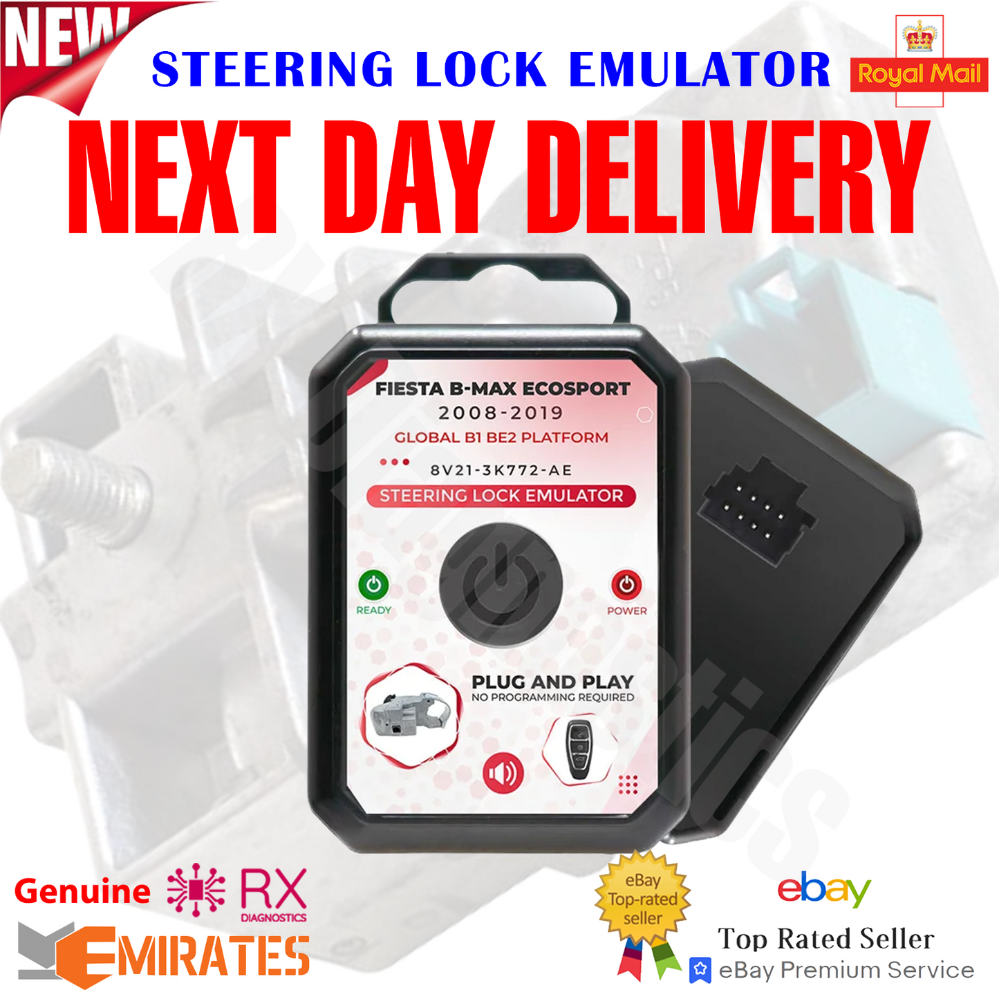 Ford Fiesta B-MAX EcoSport 2008-2019 B1 BE2 ESL ELV Steering Lock Emulator
