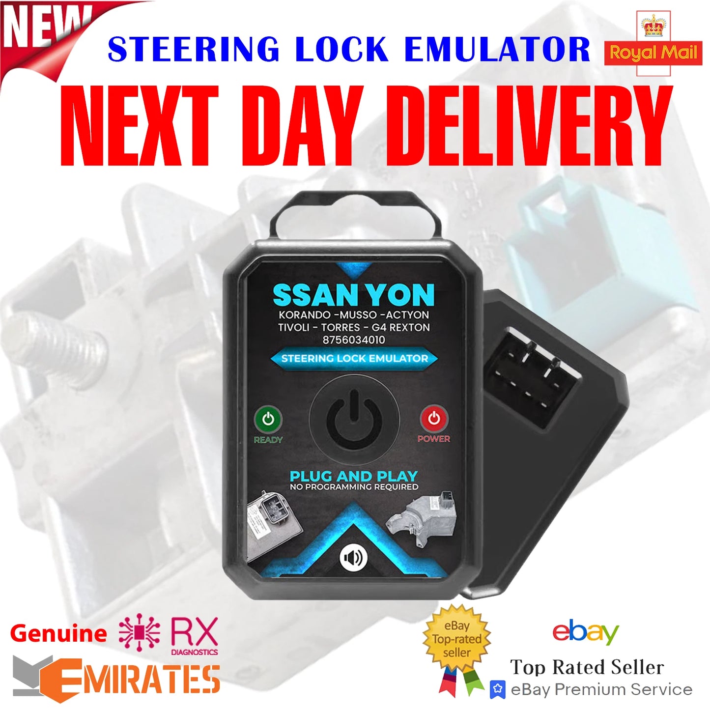 SsangYong Korando Musso Actyon Tivoli ESL ELV SCL Steering Lock Emulator - Part: 8756034010